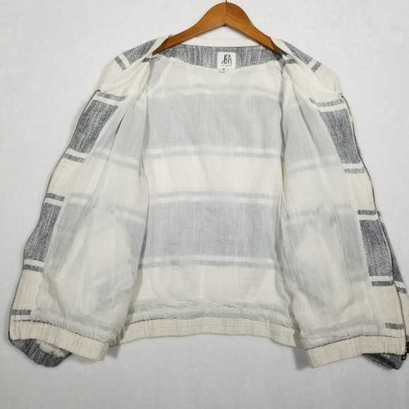 dRA‎ Los Angeles Jacket Women M White Cotton Lightweight Full Zip Pockets Bomber - Picture 5 of 11